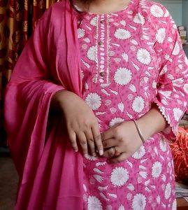 Pink Floral Salwar Kameez Set