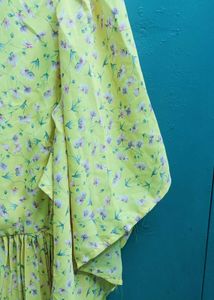 Floral Print Yellow Dress