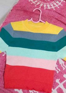 Striped Ribbed Knit Top