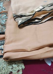 jacket style Peach Embroidered Kurta Set