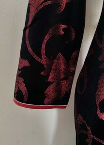 Floral Cheongsam Velvet Dress