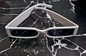 Retro Rectangular White Sunglasses