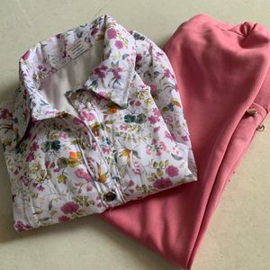 Floral Top &amp; Pink Pants Set