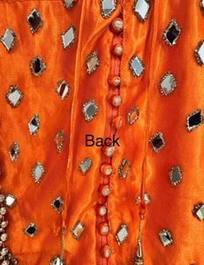 Orange Mirror Work Lehenga Choli