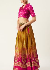 Mitera Mustard And Magenta Lehnga