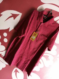 Lois Polo Shirt - Burgundy Patterned