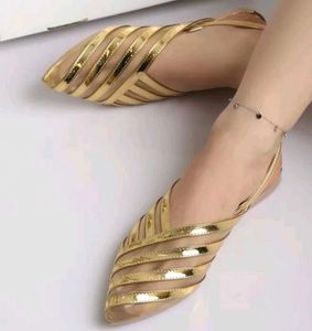 Gold Flats Sandals