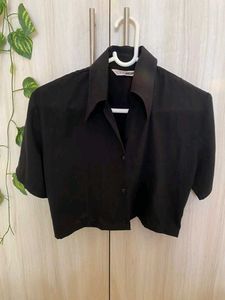 Black Crop Top Shirt
