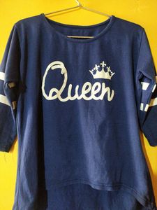 Casual Regular Sleeves Printed Women Blue Top