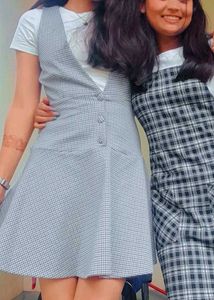 korean drama one piece mini black and white dress