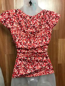 Red &amp; White Dotted Blouse
