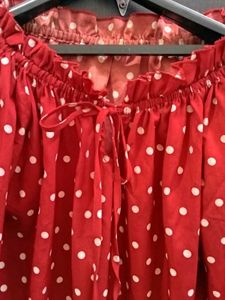 🍂Vintage Red Polka Off Shoulder top✨ | Retro