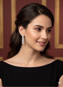 Elegant Diamond Earrings new with tag