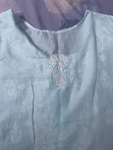 Blue Chikankari Kurti