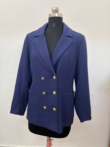 Navy Blue Double-Breasted Blazer