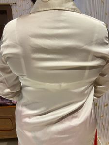 Vintage White Satin Blouse