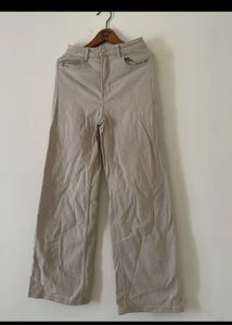 H&M Beige Wide Twill Jeans