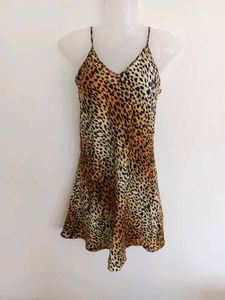 Animal Print satin Slip Dress