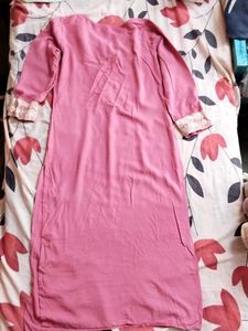 Pink Embroidered Kurta