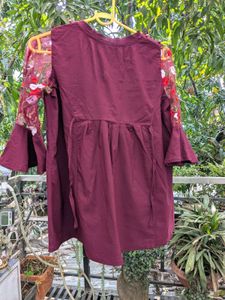 Maroon Floral Top