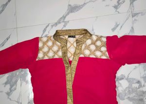 Elegant Pink &amp; Gold Kurta