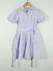 Lavender Checks Western Dress (Women's)