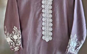 Elegant Purple Embroidered Kurta set