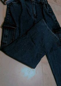 Blue Denim Cargo Jeans
