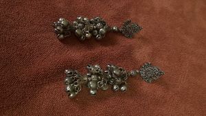 Boho Silver Jhumka Earrings