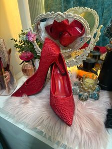 Red Embellished Heels