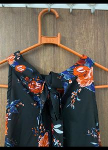 Floral Black Dress Size M