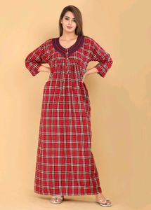 Red Plaid Nighty Cotswool Winter