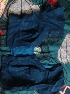 Shiny Navy Blue Festive Saree