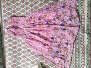 Pink Colour Dress With Shrug