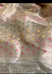New Organza Saree With Blouse Fabric