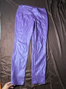 Purple Faux Leather Pants