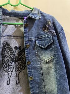 Denim Jacket with Butterfly