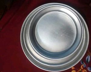 Round Aluminium Cake Mould - Set Of 3