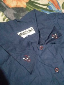 Navy Blue Button-Down Shirt