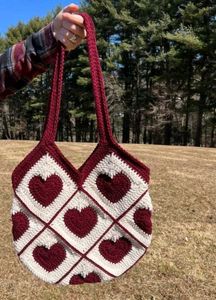 Strawberry Crochet Tote Bag