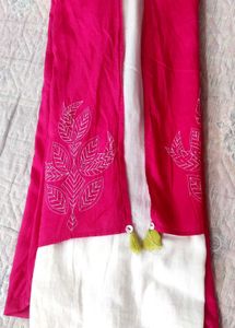Pink pure cotton thread work kurti 💓