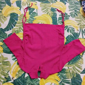 Pink Mock Neck Top
