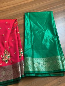 A Beautiful New Saree With Unstitched Blouse