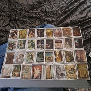 32 Vintage AJMAN painting stamps.