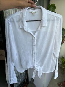 H&amp;M Button Down Tie Up Shirt