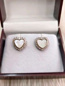 Heart Stud Earrings 925 Silver Sterling