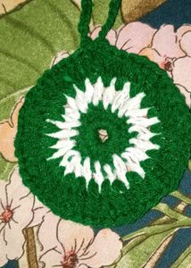 Handmade Crochet Ornament ( green evil eye )