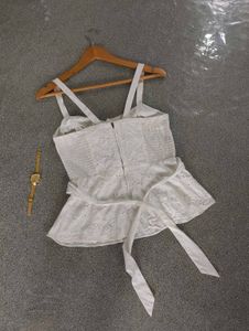Eyelet Tie-Waist Tank Top