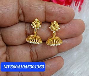silver 92.5 Golden Jhumka Earrings