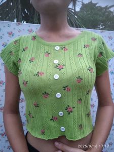 Vintage Floral Knit Cardigan